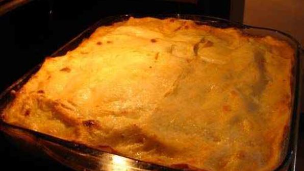 лазанья с фаршем и грибами