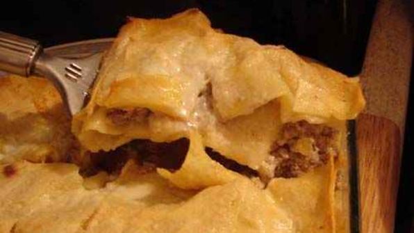 лазанья с фаршем и грибами