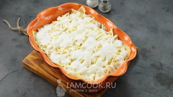 лазанья с грибами и сыром