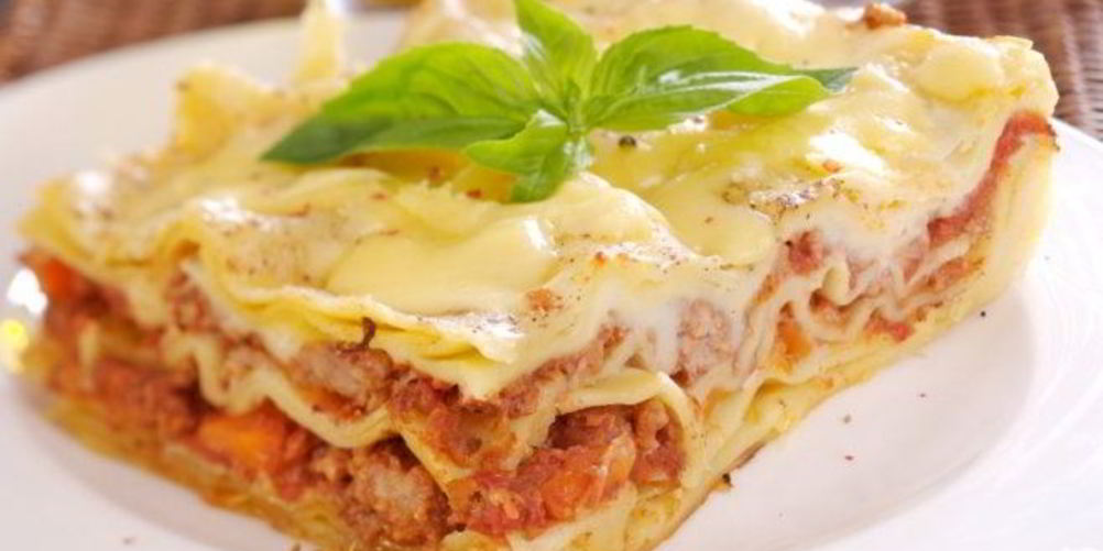 Рецепт лазанья с грибами и ветчиной