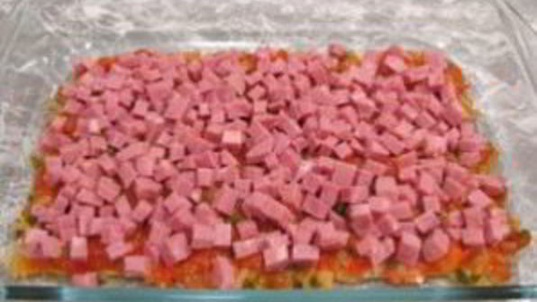 лазанья с грибами и ветчиной