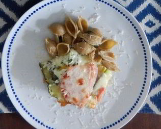 Лазанья с кабачками и помидорами