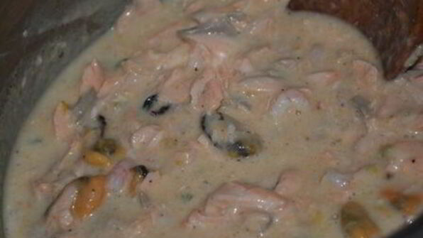 лазанья с морепродуктами