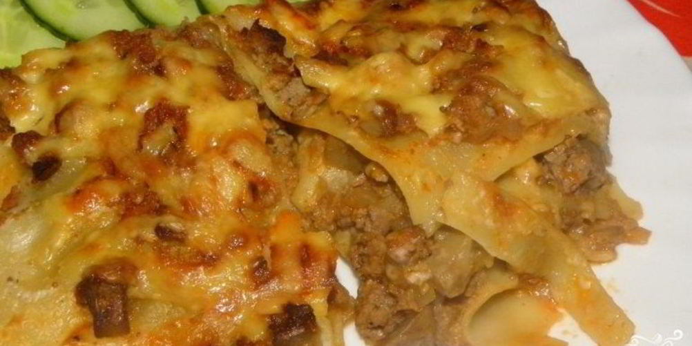 Рецепт лазанья с мясом и грибами