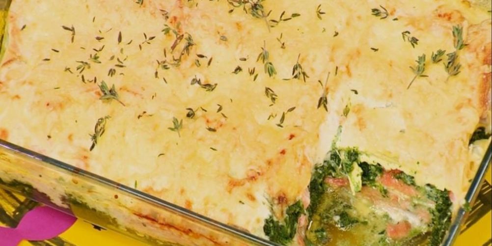 Рецепт лазанья с семгой и шпинатом