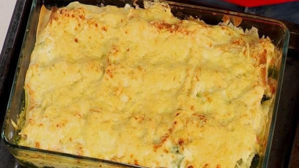 лазанья с семгой и шпинатом