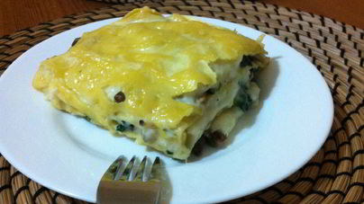 Лазанья с шампиньонами и сыром