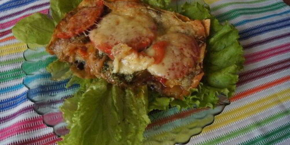 Рецепт овощная лазанья из лаваша с лечо и баклажаном