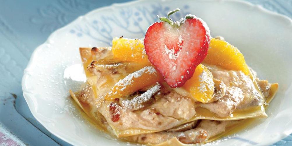 Рецепт сладкая фруктовая лазанья