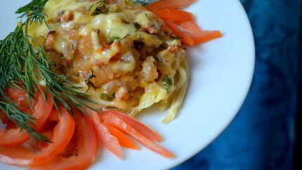 Гнездышки из спагетти