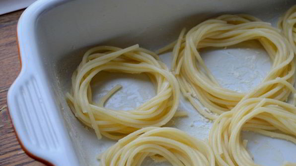 гнездышки из спагетти