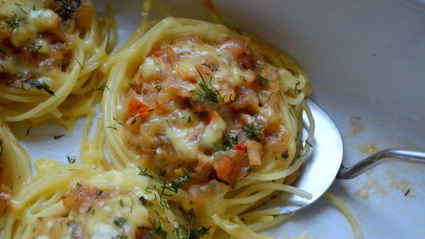 гнездышки из спагетти