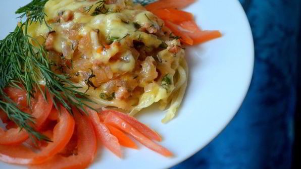 гнездышки из спагетти