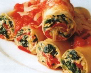 Каннеллони со шпинатом и моцареллой