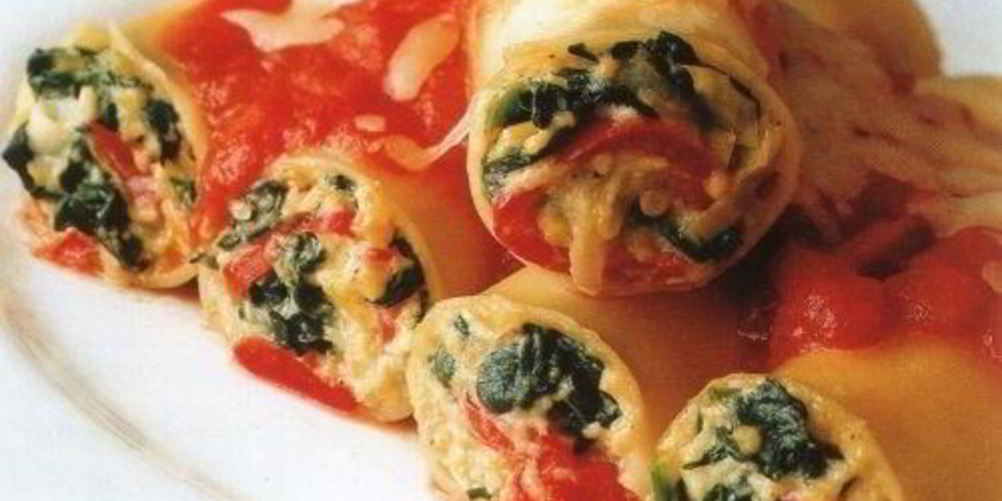 Рецепт каннеллони со шпинатом и моцареллой