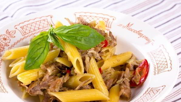 макароны с домашней тушенкой