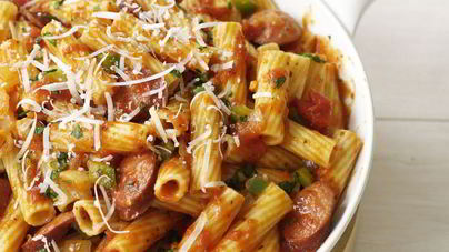 Макароны с сосисками