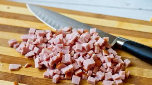 макароны с сыром и ветчиной