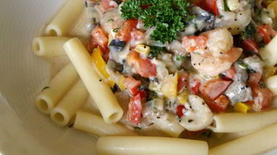 Паста Альфредо с креветками