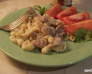 Паста из свинины со сметаной