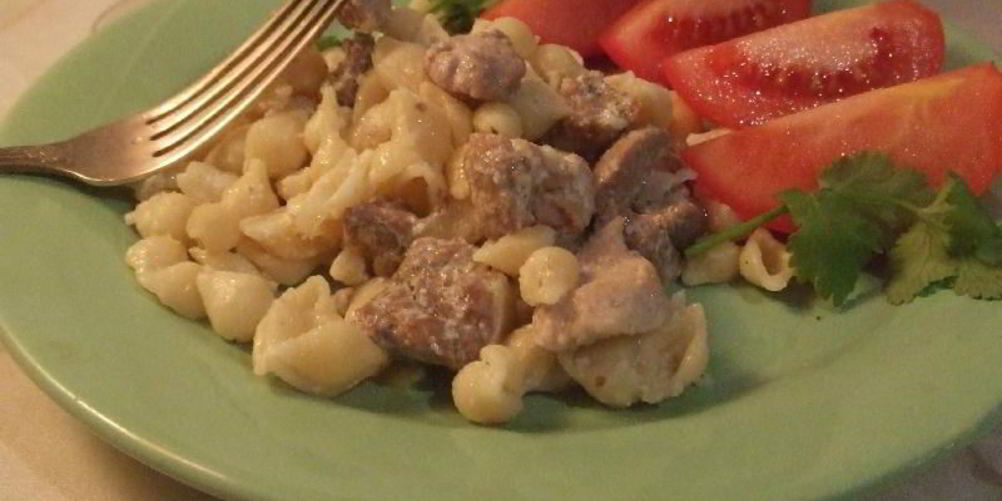 Рецепт паста из свинины со сметаной