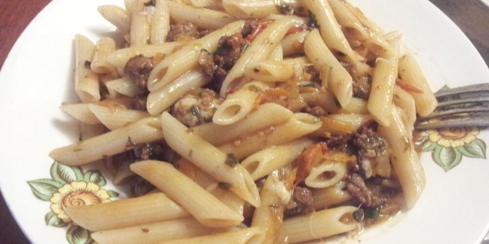 Рецепт паста пенне со свинным фаршем и фенхелем