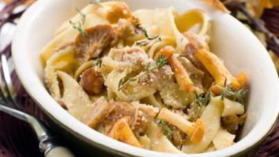 Паста с белыми грибами в сливочном соусе