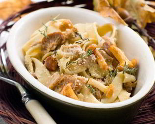 Паста с белыми грибами в сливочном соусе