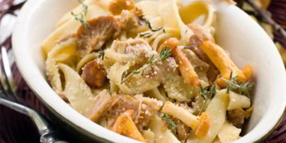 Рецепт паста с белыми грибами в сливочном соусе