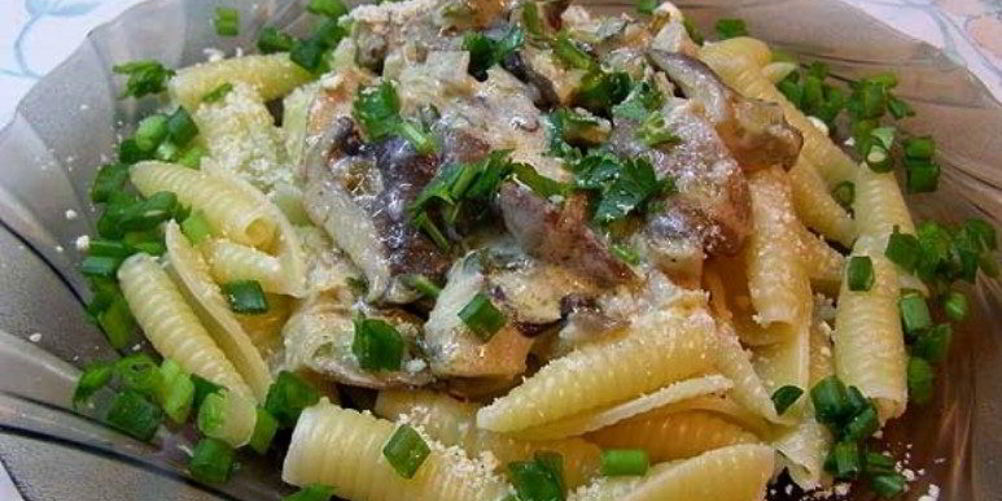 Рецепт паста с вешенками в сливочном соусе