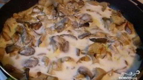 паста с вешенками в сливочном соусе