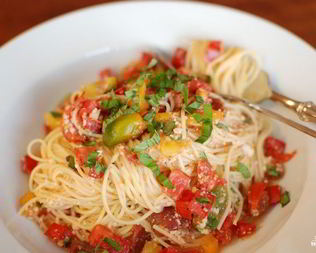 Паста со свежими овощами