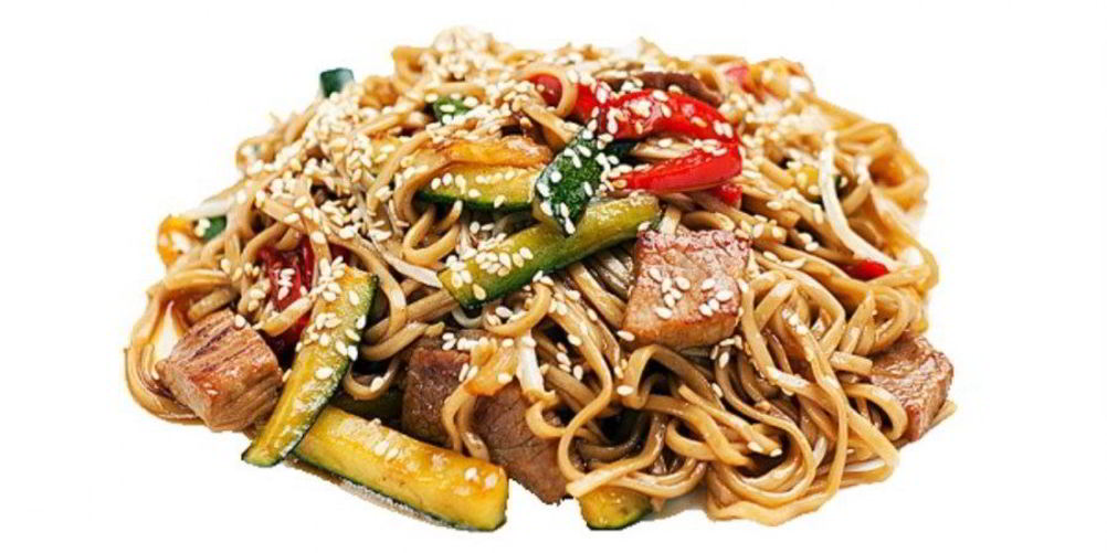 Рецепт соба с жареными огурцами