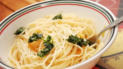 Спагетти с чесноком и маслом