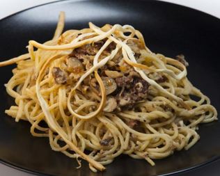 Спагетти с грибным болоньезе