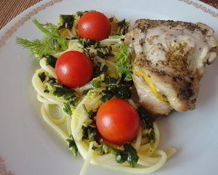 Спагетти с лимонным цыпленком