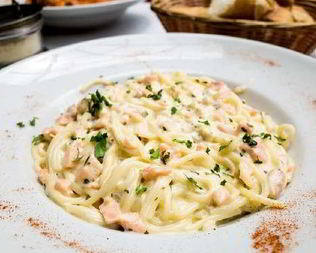 Спагетти с лососем