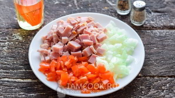 спагетти с ветчиной и сыром