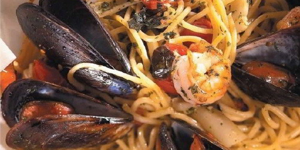 Рецепт запеченные спагетти с морепродуктами