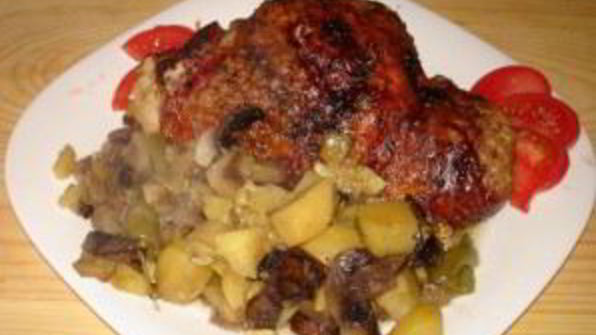 бедро индейки с овощами