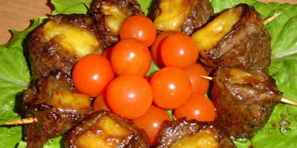 Рецепт говядина с ананасом