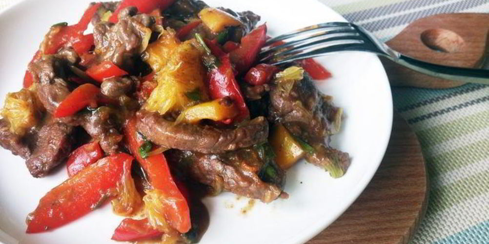 Рецепт говядина с апельсинами и перцем