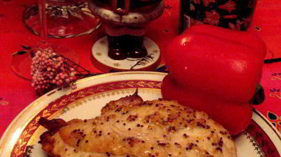 Грудка индейки под горчично-лимонным соусом