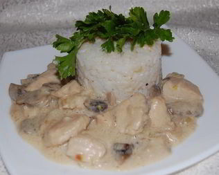 Куриное филе с шампиньонами