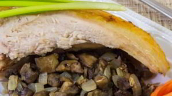 курица, фаршированная грибами