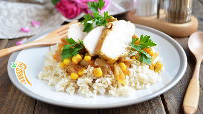 Курица с куркумой в кисло-сладком соусе