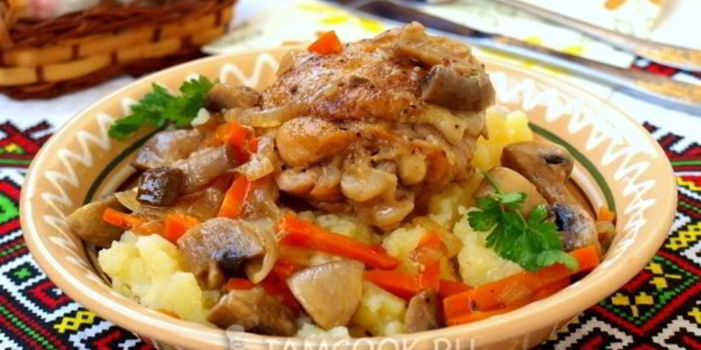 Рецепт курица, тушенная с грибами в соевом соусе