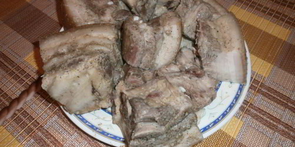 Рецепт сало отварное с чесноком