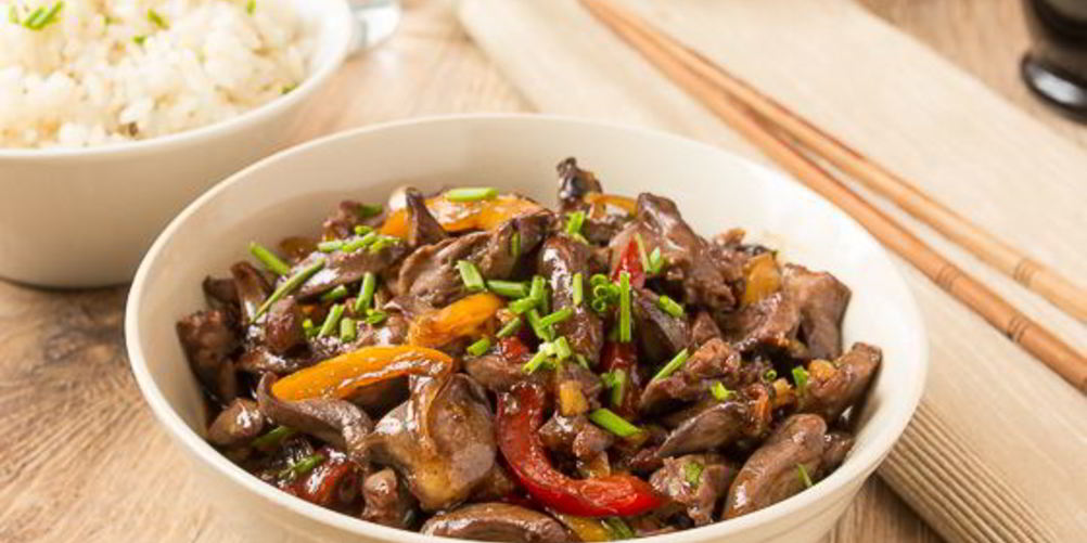 Рецепт стир-фрай из куриных сердечек