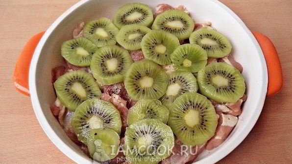 свинина с киви в духовке